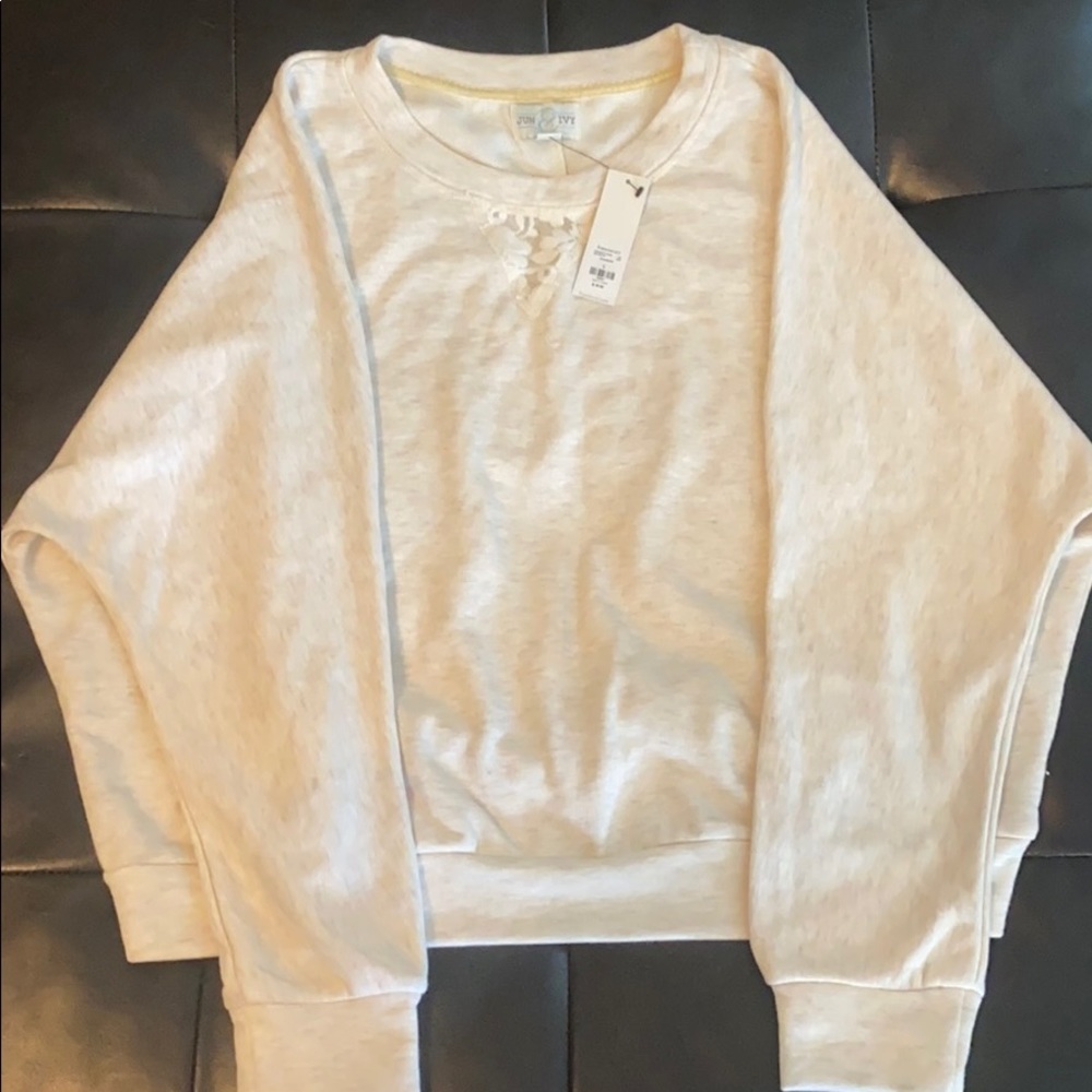 Cream Lace Sweatshirt - Francesca’s